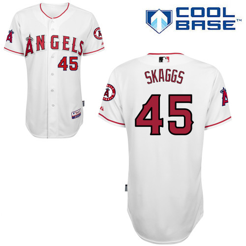 Tyler Skaggs #45 MLB Jersey-Los Angeles Angels of Anaheim Men's Authentic Home White Cool Base Baseball Jersey
